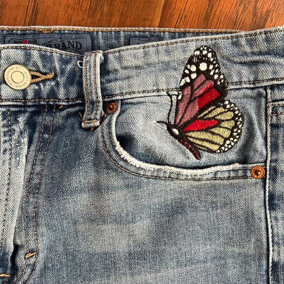 Lucky Bridgette high rise slim straight jean w butterfly embroidery 4 - Picture 10 of 13